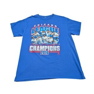 Chicago Cubs 2016 League Champions Blue Graphic T-Shirt Mens Large Bryant Rizzo